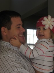 Loving on Daddy!