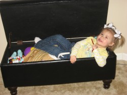 Stuck in the toy box.