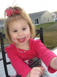 A happy little girl.