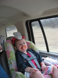 This is what 16 hours in the car does to a two year old.