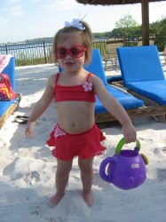Playing in the sand.