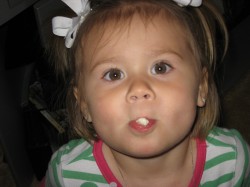 Her gum.
