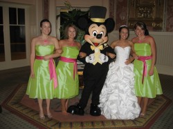 Bridesmaids with Mickey.