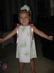A dress made by a girl that goes to our church!