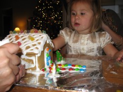 Making a gingerbread house with Aunt Lauren