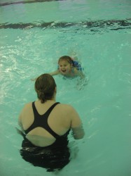 SO excited to be swimming by herself.